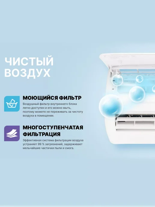 Centek Сплит-система кондиционер инвертор до 50 м2 для дома, белый, фото 9