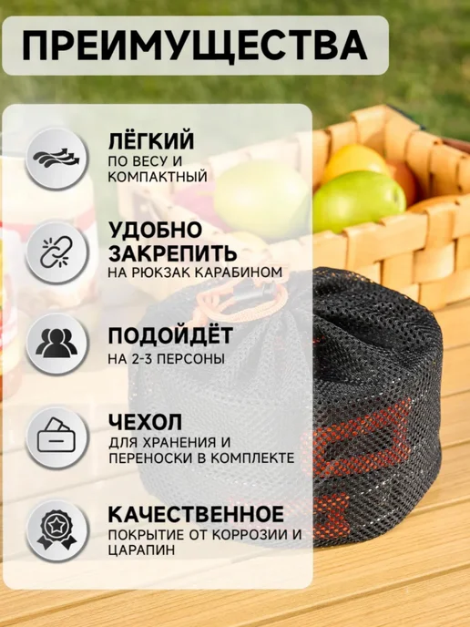 Набор посуды 5в1 туристическая, вариант, фото 3