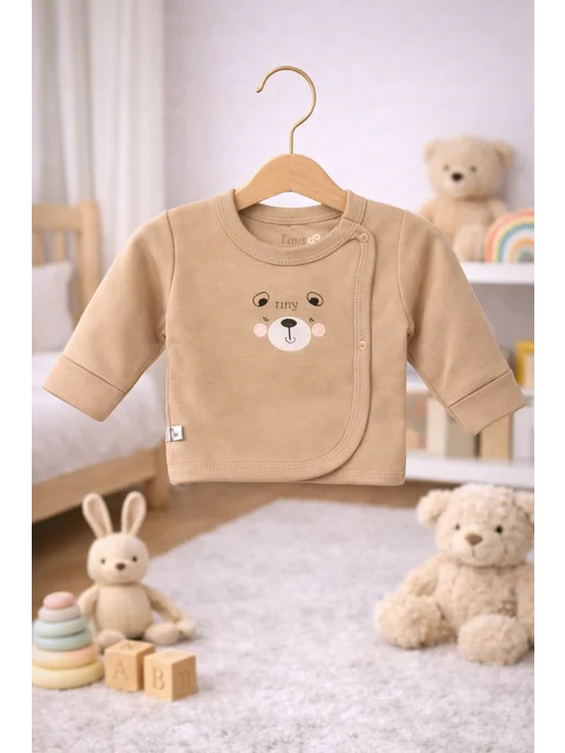 DANA baby Распашонки для малышей - 2 шт (интерлок), бежевый, фото 3