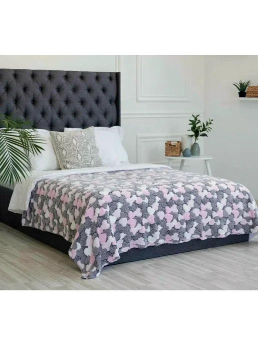 PariShop Плед флисовый 180*200 см, покрывало на кровать,на диван, 180x200 см, фото 3