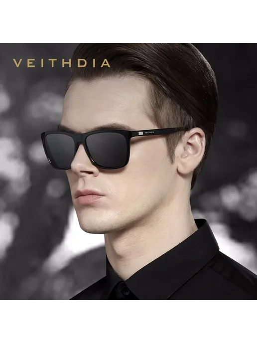 Солнцезащитные очки VEITHDIA серые линзы, серый, фото 5