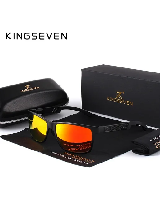 KingSeven Солнцезащитные очки Black Red, черный