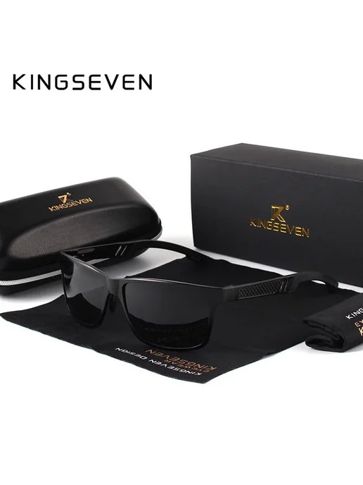 KingSeven Солнцезащитные очки, black gray, черный