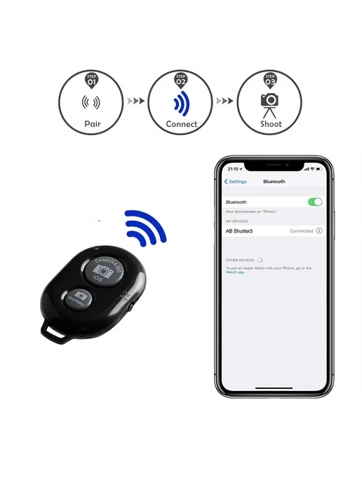 VeFly Черный штатив для телефона с Bluetooth пультом, черный, фото 5