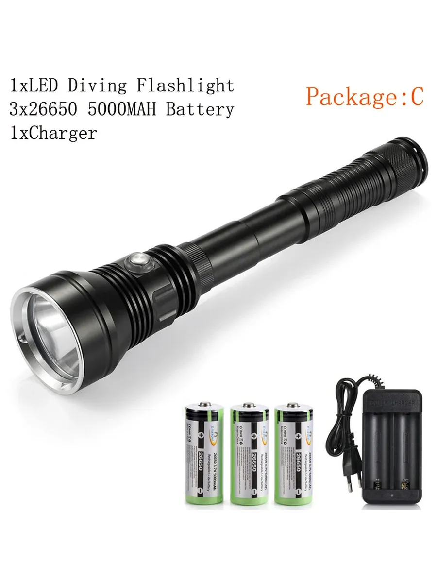 Подводный фонарь Ekaiou XHP70.2, желтый, Package C
