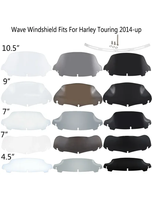 Sixth Quadrant Дефлектор ветра Harley Touring черный, 7 дюймов, черный, фото 2