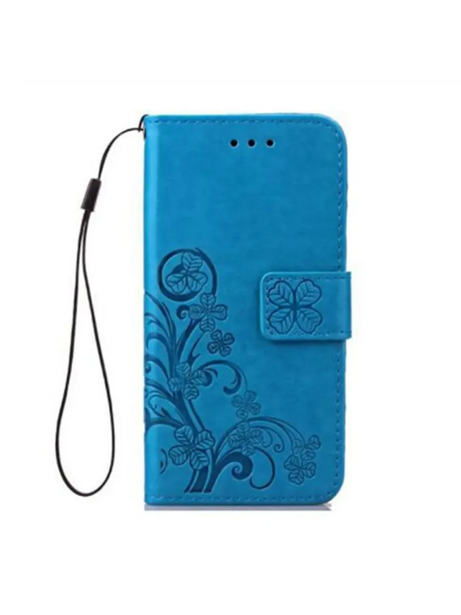 Кожаный чехол-книжка Philips Xenium S566, синий