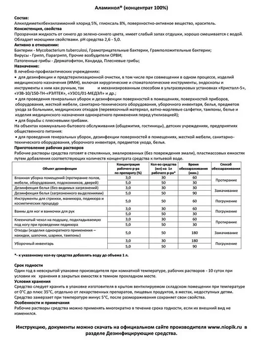 НИОПИК Аламинол 1 л, концентрат, 1 л, фото 2