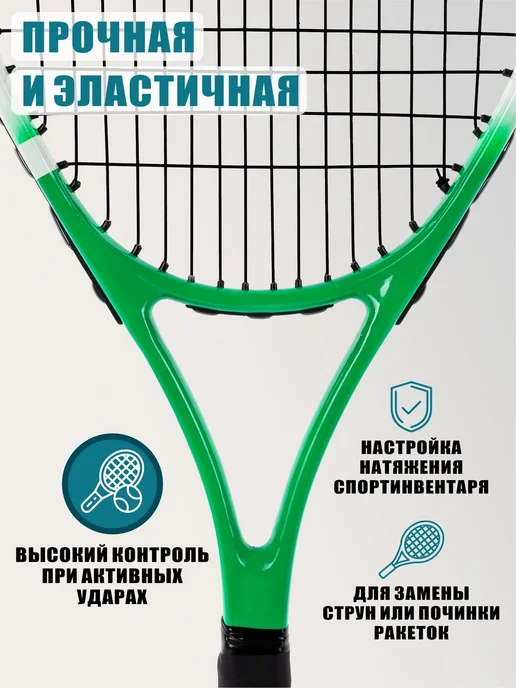 Набор для теннисной ракетки виброгаситель, струна и намотка, вариант, фото 3