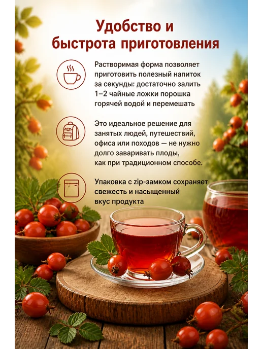 Шиповник Здоровье растворимый напиток в порошке 75 гр, 75 г, фото 3