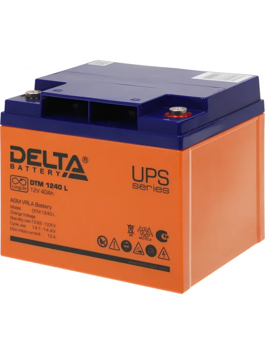Delta Батарея для ИБП DTM 1233 L 12В 33Ач, 1240 L, 40Ач, фото 2