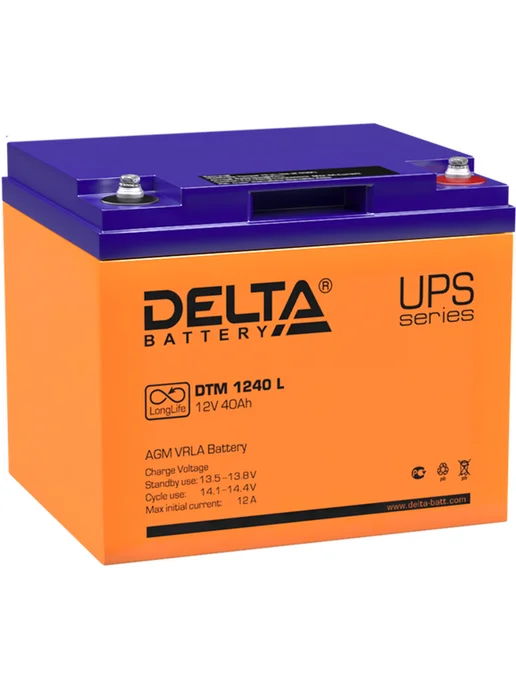 Delta Батарея для ИБП DTM 1233 L 12В 33Ач, 1240 L, 40Ач, фото 6