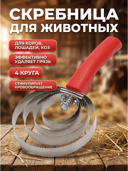 HomaLand Скребница спиральная двусторонняя металлическая, вариант