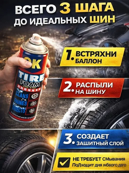 Зунерия Очиститель и полироль для шин, вариант, фото 3