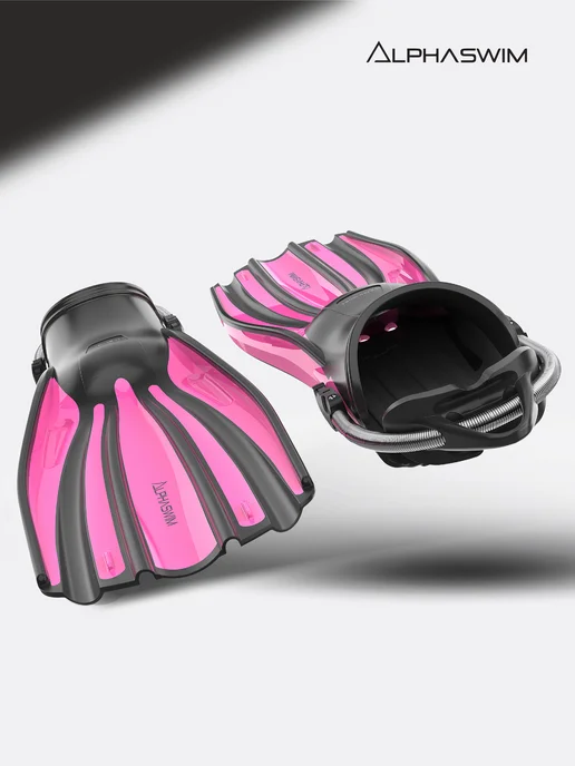 ALPHA SWIM ласты для дайвинга взрослые с открытой пяткой, черный, фото 7