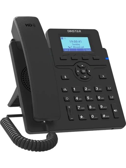 Dinstar Телефон стационарный C60GP черный, черный, фото 2