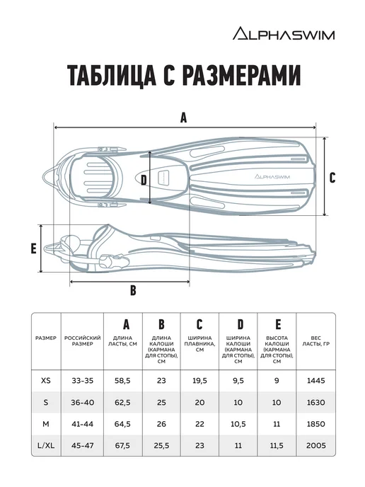 ALPHA SWIM ласты для дайвинга с открытой пяткой и пружинным ремешком, черный, фото 2