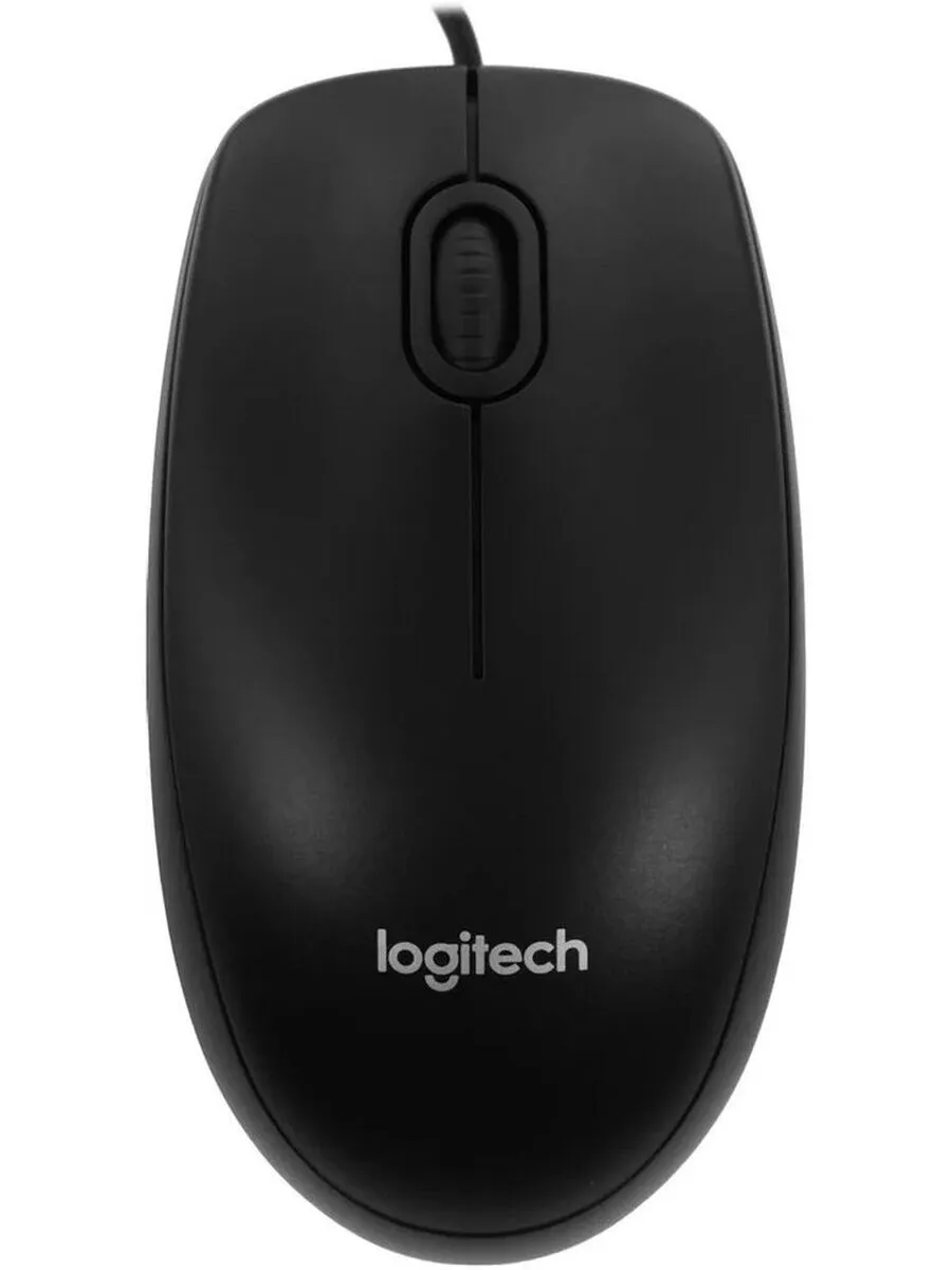 LOGITECH Мышь проводная компьютерная B100 черный оптическая 1000dpi