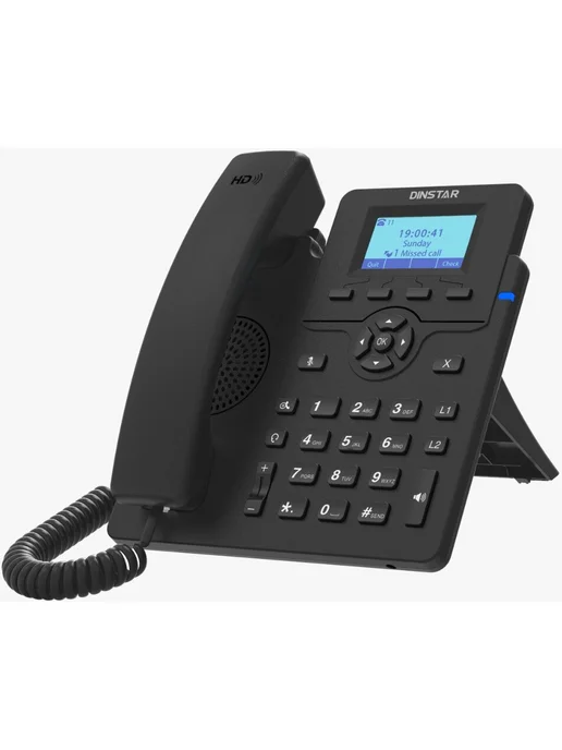Dinstar Телефон стационарный IP C60UP черный, черный
