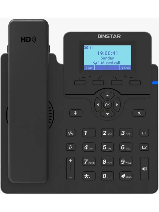 Dinstar Телефон стационарный IP C60UP черный, черный, фото 2