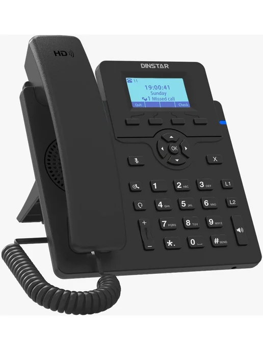 Dinstar Телефон стационарный IP C60UP черный, черный, фото 3