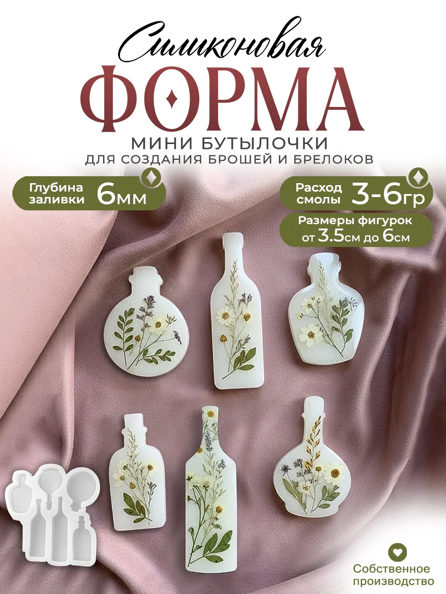 Силиконовая форма (молд) Бутылки №698 Арт Блонг