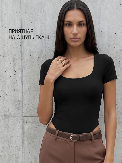 KODALIFE Боди утягивающее с коротким рукавом футболка, черный, фото 5