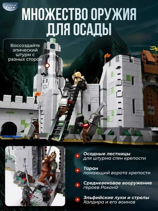 Cyber Toy Конструктор Властелин колец Битва за Хельмову Падь, серый, фото 2