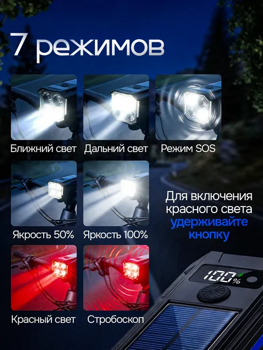 TRUSPIRE Умный задний фонарь на велосипед со стоп сигналом, вариант, фото 4