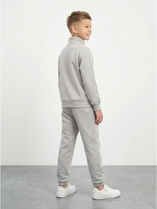 Chan Kids Костюм спортивный для подростка полузамок, серый, фото 4