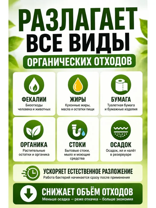 Vseisrazy Биоактиватор для септика выгребных ям дачного туалета, вариант, фото 5