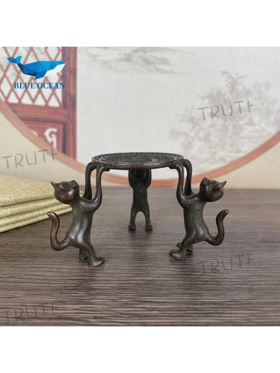 Металлическая газетница с кошками, 7×4 см