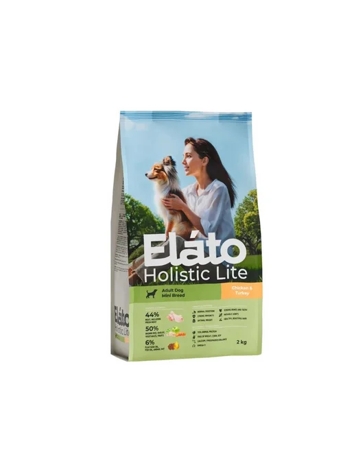 Сухой корм Elato Holistic Lite для собак, индейка, курица, 2 кг, фото 2