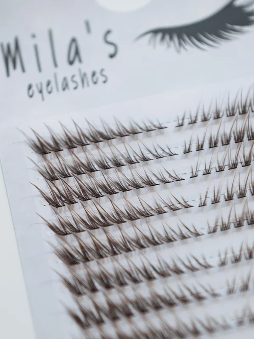 ha&ma brush Накладные ресницы пучки лисий эффект, коричневый, фото 7