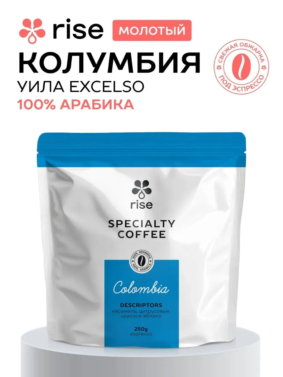 Кофе молотый Колумбия 250 г 100% арабика Rise