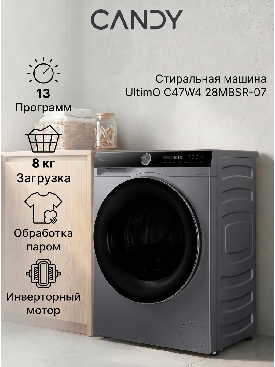 Узкая стиральная машина UltimO C47W4 28MBSR-07