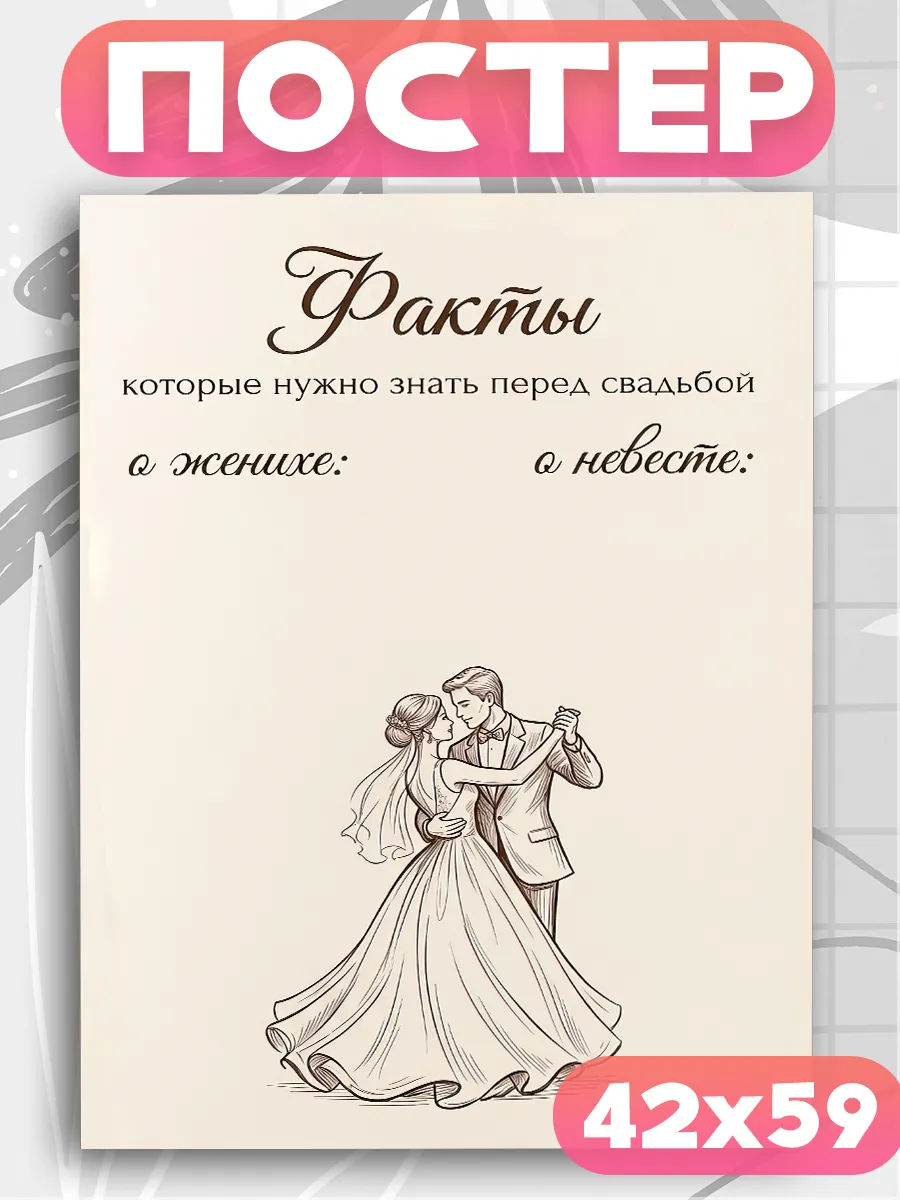 Плакат на свадьбу на стену Факты