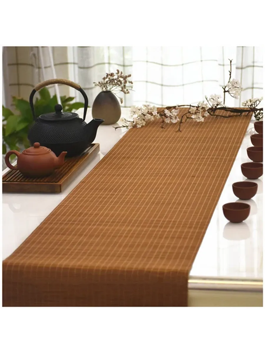 Подстилка для чая из бамбука 40x100см, цвет Tan