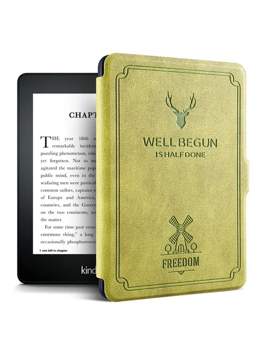AYANJIN Чехол для Kindle Paperwhite 2021, Red wine, зеленый