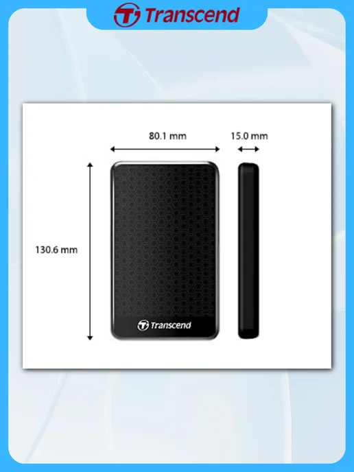 Transcend Жесткий диск внешний 2тб StoreJet 25A3K, 2 ТБ, фото 5