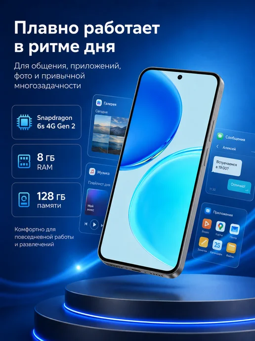Смартфон HONOR X8D 8/128 ГБ, серый, фото 4