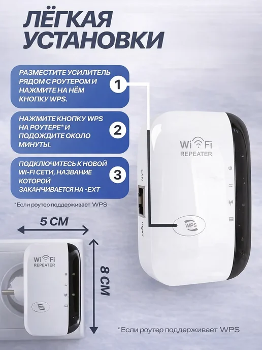 Усилитель Wi-Fi сигнала репитер, черный, фото 7