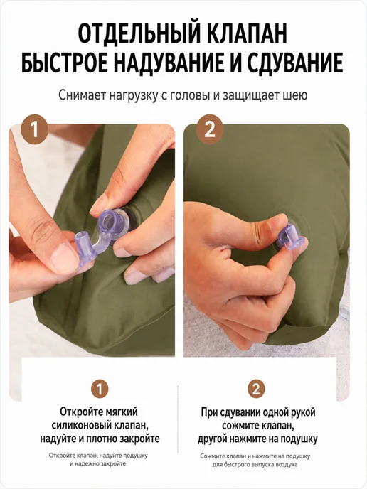 Коврик туристический Матрас надувной, зеленый, фото 7