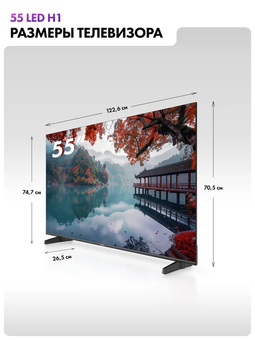 Haier Телевизор 55 LED H1, 4K, Android TV, Wi Fi, EVO TV, черный, фото 2