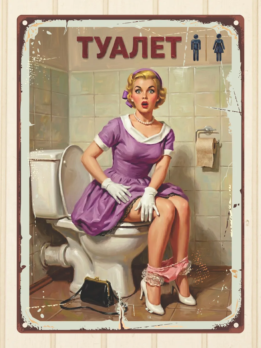 Прикольная табличка Туалет для дома и дачи