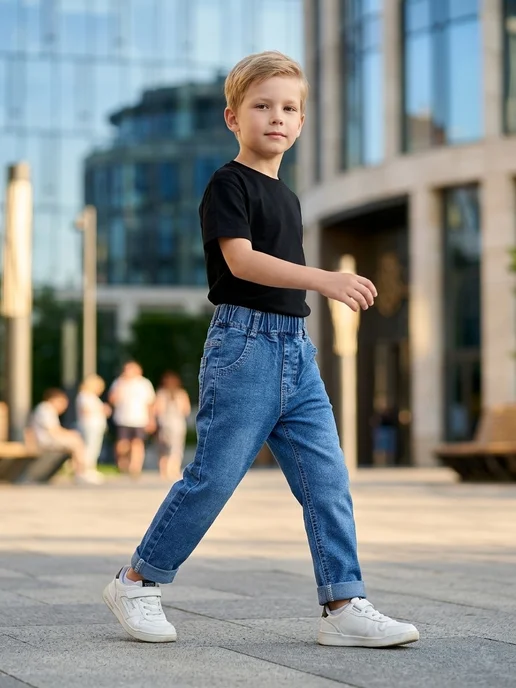 Little Coco Джинсы на резинке, синий