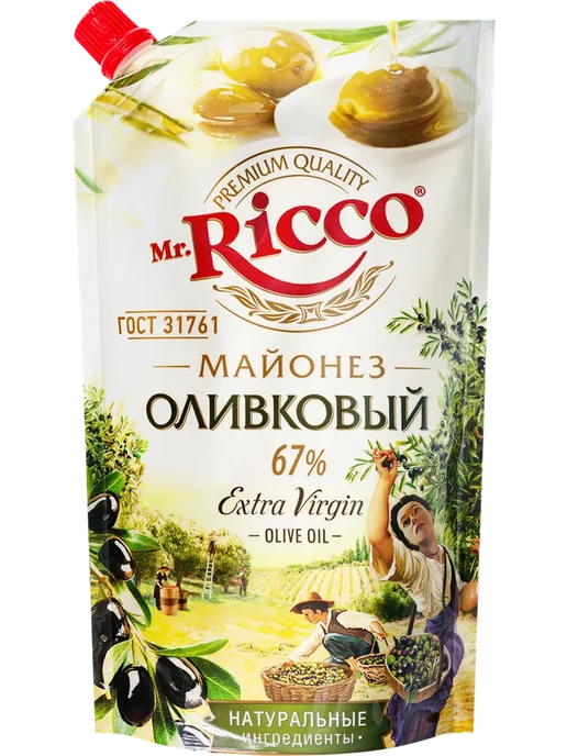 Майонез MR.RICCO Оливковый 67%, 400мл, 400 мл