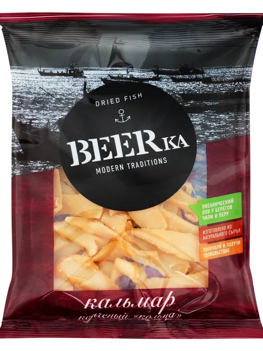 Кальмар копченый BEERKA кольца, 70г, 70 г