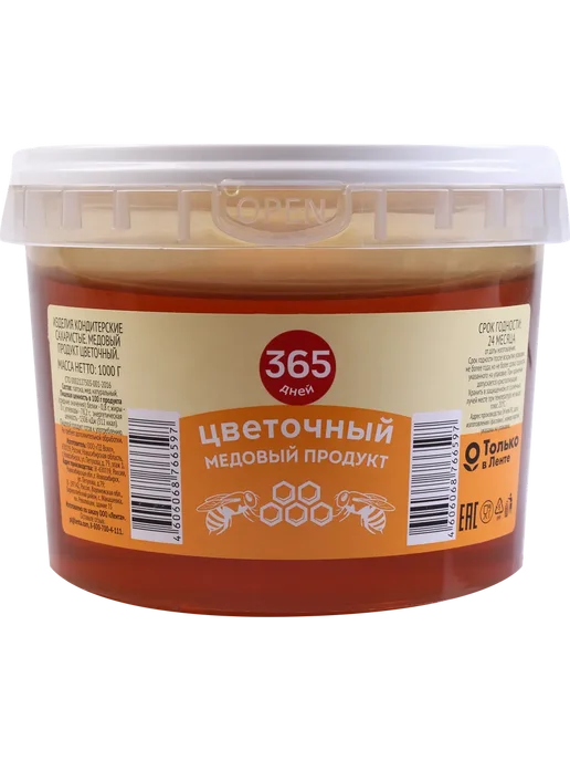 Медовый продукт 365 ДНЕЙ Цветочный, 1000г, 1000 г