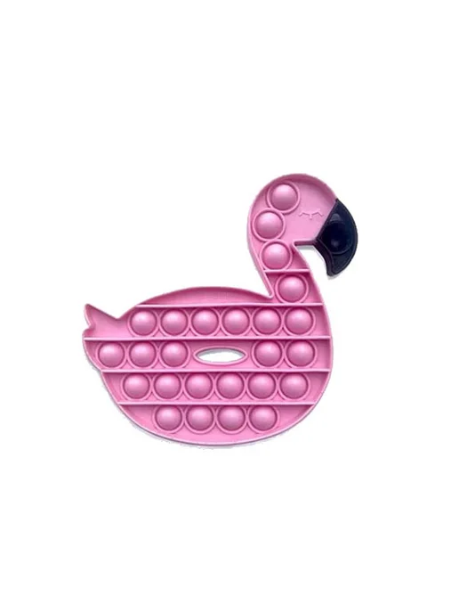 Антистресс Пуш-бабл, мягкая игрушка flamingo, розовая, розовый, фото 2